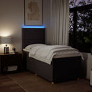 vidaXL sötétbarna szövet rugós ágy matraccal 90 x 200 cm