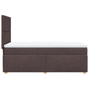 vidaXL sötétbarna szövet rugós ágy matraccal 90 x 200 cm