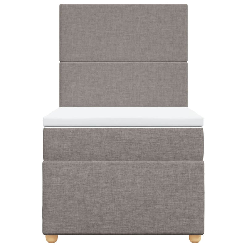 vidaXL tópszínű szövet rugós ágy matraccal 90 x 200 cm