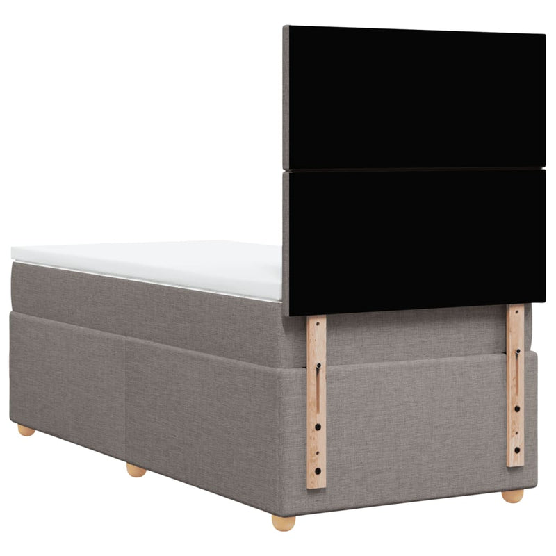 vidaXL tópszínű szövet rugós ágy matraccal 90 x 200 cm