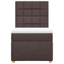 vidaXL sötétbarna szövet rugós ágy matraccal 90 x 200 cm