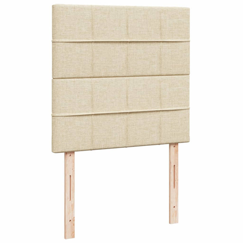 vidaXL krémszínű szövet rugós ágy matraccal 90 x 200 cm