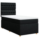 vidaXL fekete szövet rugós ágy matraccal 90x200 cm