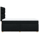 vidaXL fekete szövet rugós ágy matraccal 90x200 cm