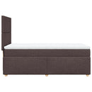 vidaXL sötétbarna szövet rugós ágy matraccal 100 x 200 cm