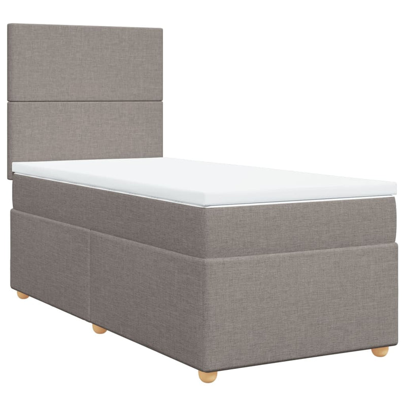 vidaXL tópszínű szövet rugós ágy matraccal 100 x 200 cm
