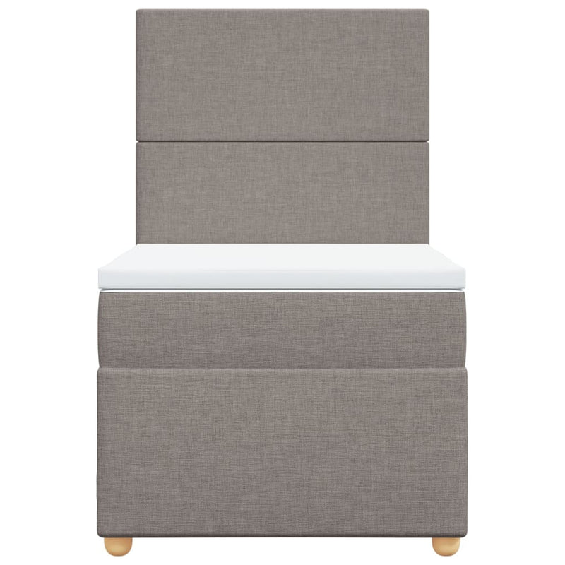 vidaXL tópszínű szövet rugós ágy matraccal 100 x 200 cm