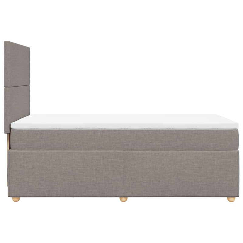 vidaXL tópszínű szövet rugós ágy matraccal 100 x 200 cm