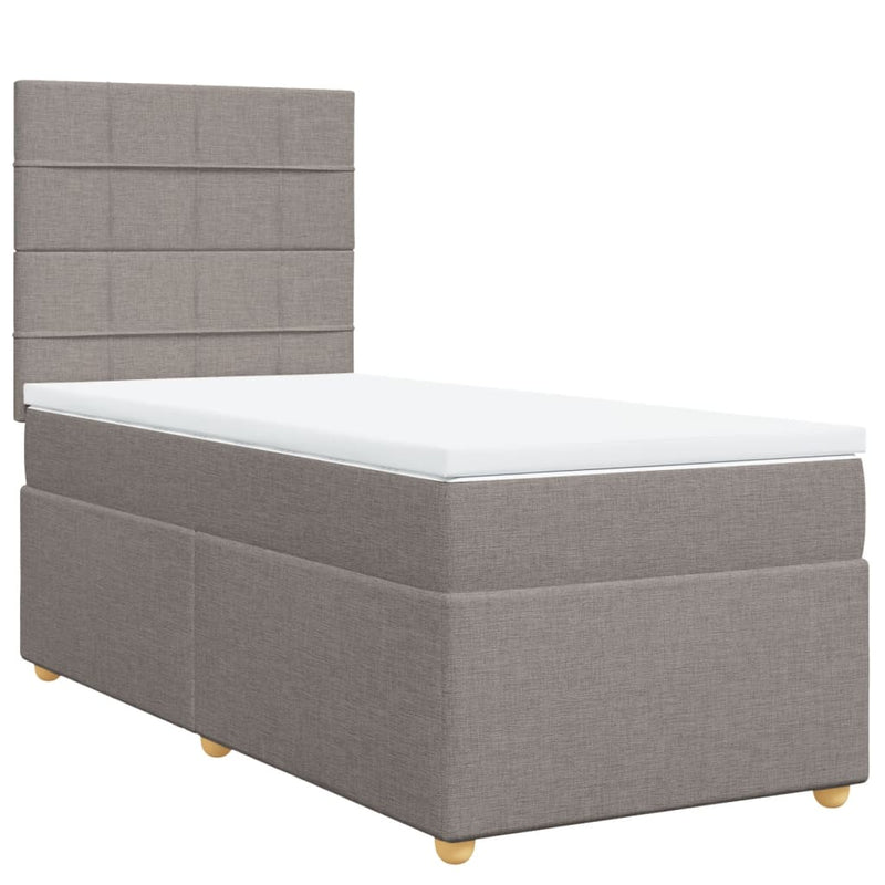 vidaXL tópszínű szövet rugós ágy matraccal 100 x 200 cm