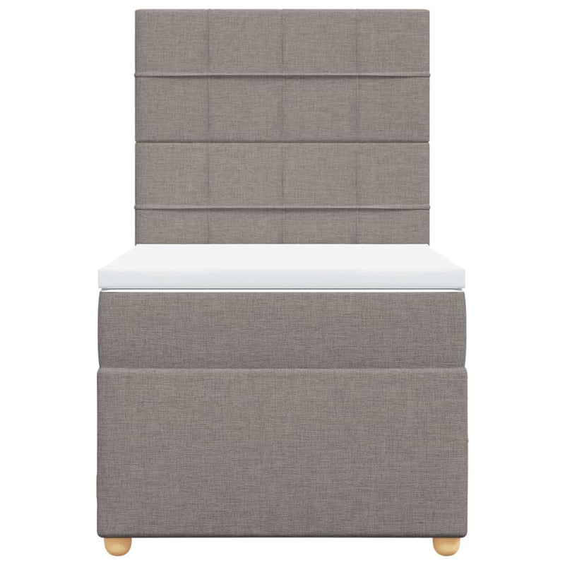 vidaXL tópszínű szövet rugós ágy matraccal 100 x 200 cm