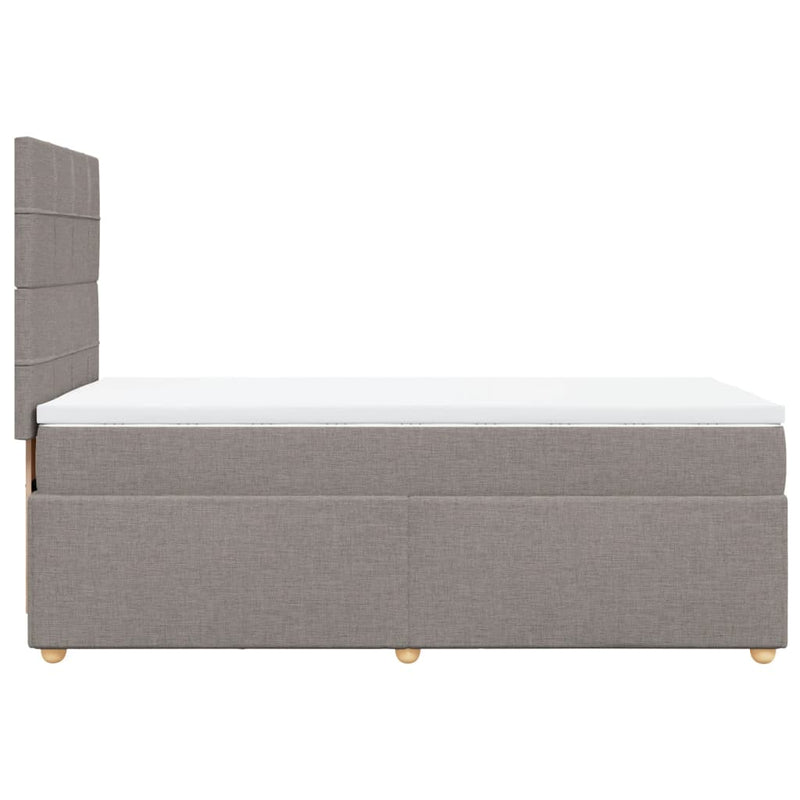 vidaXL tópszínű szövet rugós ágy matraccal 100 x 200 cm