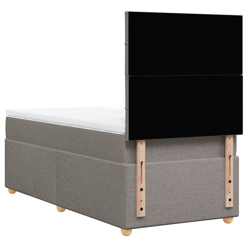 vidaXL tópszínű szövet rugós ágy matraccal 100 x 200 cm