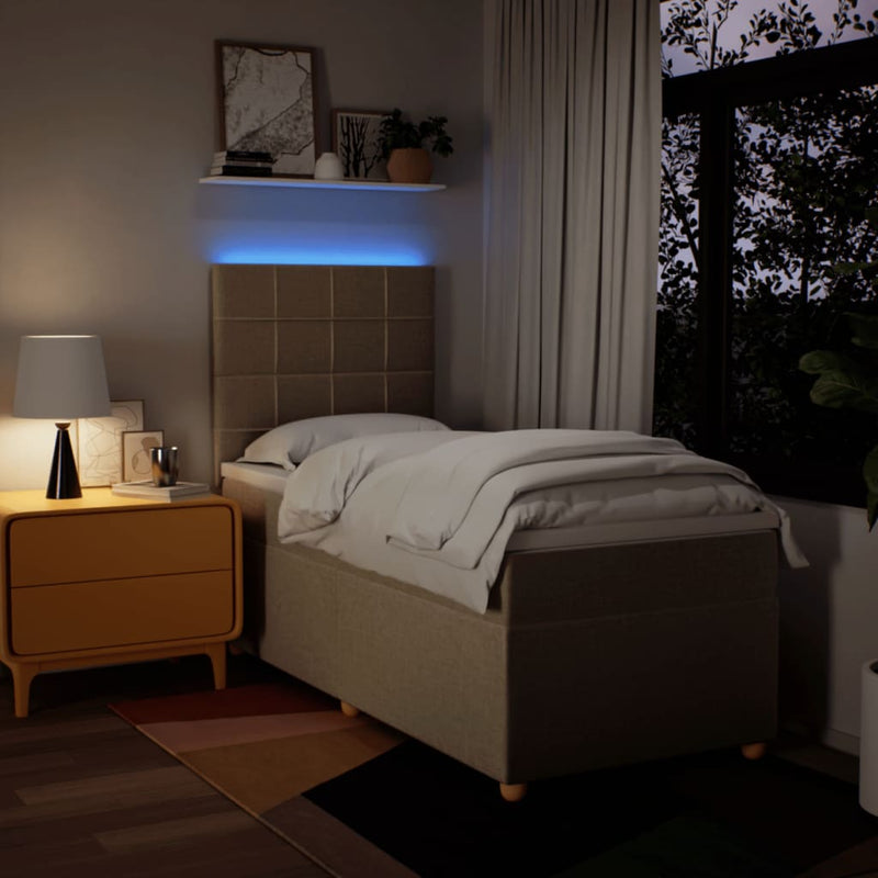 vidaXL krémszínű szövet rugós ágy matraccal 100 x 200 cm