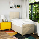 vidaXL krémszínű szövet rugós ágy matraccal 100 x 200 cm