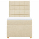 vidaXL krémszínű szövet rugós ágy matraccal 100 x 200 cm