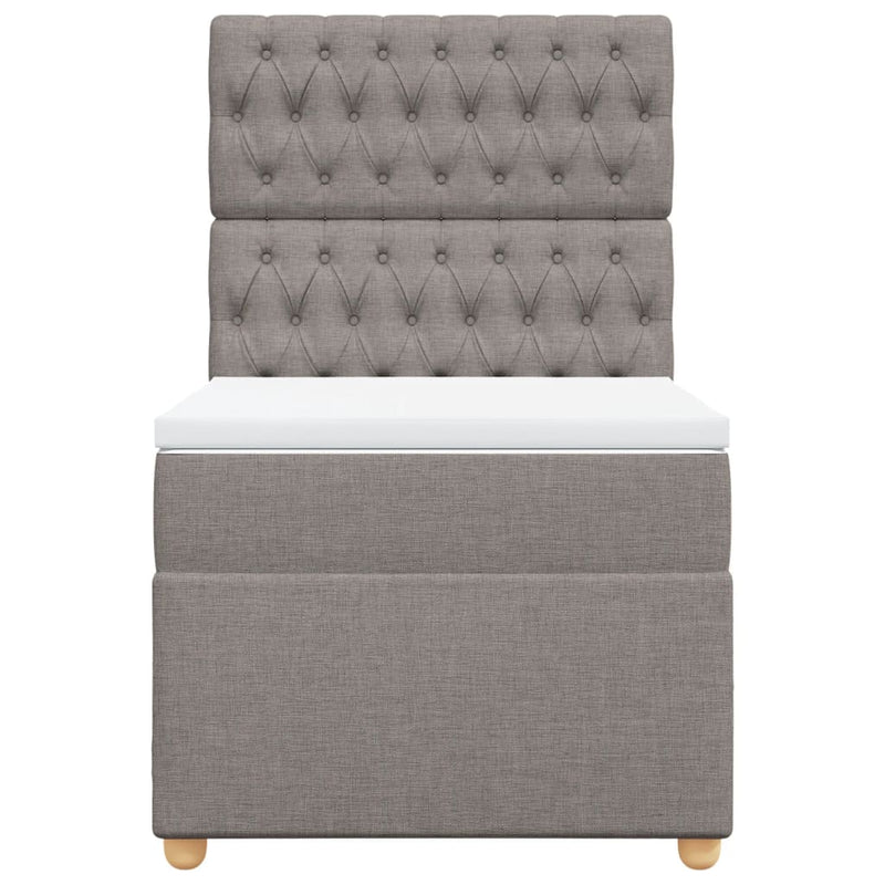 vidaXL tópszínű szövet rugós ágy matraccal 100 x 200 cm