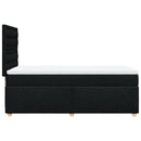 vidaXL fekete szövet rugós ágy matraccal 100 x 200 cm