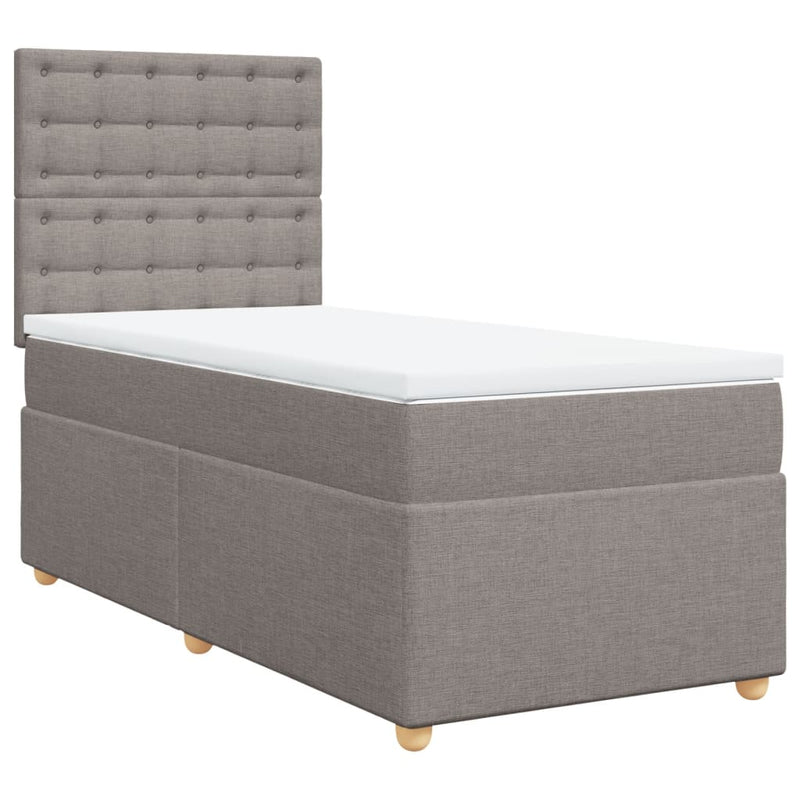 vidaXL tópszínű szövet rugós ágy matraccal 100 x 200 cm