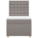 vidaXL tópszínű szövet rugós ágy matraccal 100 x 200 cm