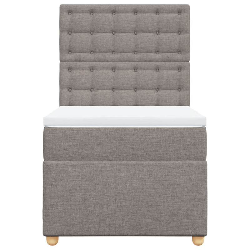vidaXL tópszínű szövet rugós ágy matraccal 100 x 200 cm