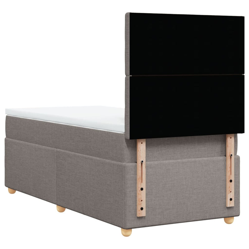 vidaXL tópszínű szövet rugós ágy matraccal 100 x 200 cm