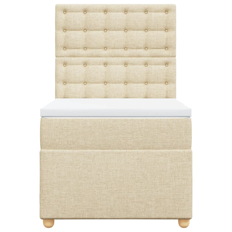 vidaXL krémszínű szövet rugós ágy matraccal 100 x 200 cm