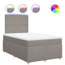 vidaXL tópszínű szövet rugós ágy matraccal 120 x 190 cm