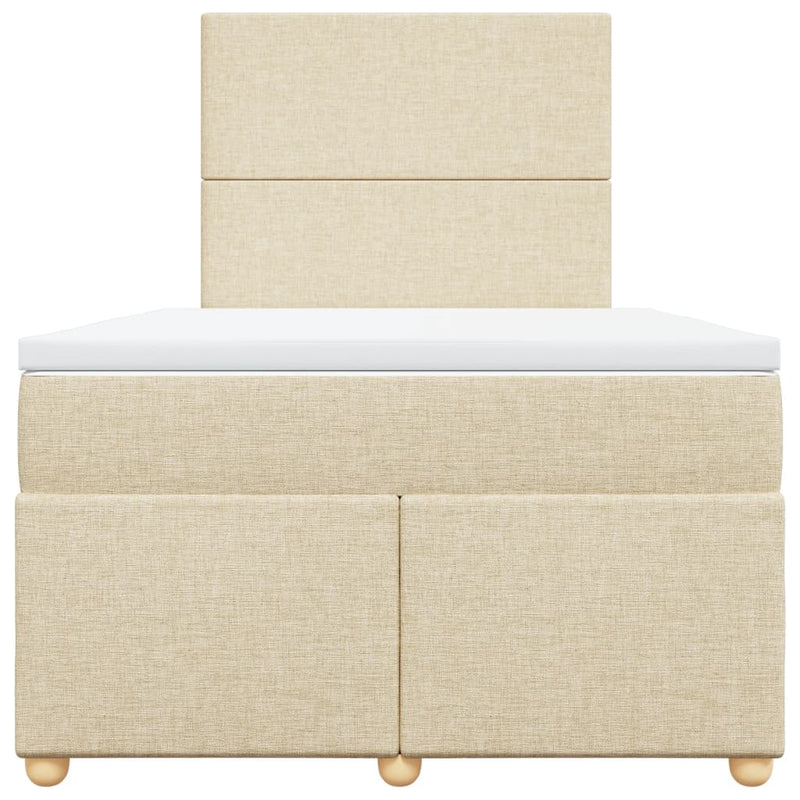 vidaXL krémszínű szövet rugós ágy matraccal 120 x 190 cm