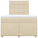 vidaXL krémszínű szövet rugós ágy matraccal 120 x 190 cm