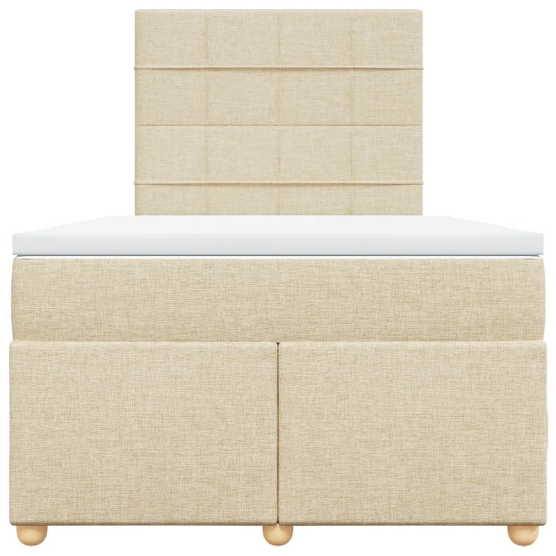 vidaXL krémszínű szövet rugós ágy matraccal 120 x 190 cm