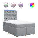 vidaXL világosszürke szövet rugós ágy matraccal 120 x 190 cm