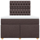 vidaXL sötétbarna szövet rugós ágy matraccal 120 x 190 cm