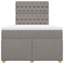 vidaXL tópszínű szövet rugós ágy matraccal 120 x 190 cm