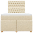 vidaXL krémszínű szövet rugós ágy matraccal 120 x 190 cm