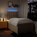 vidaXL krémszínű szövet rugós ágy matraccal 120 x 190 cm