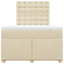 vidaXL krémszínű szövet rugós ágy matraccal 120 x 190 cm