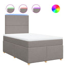 vidaXL tópszínű szövet rugós ágy matraccal 120 x 200 cm