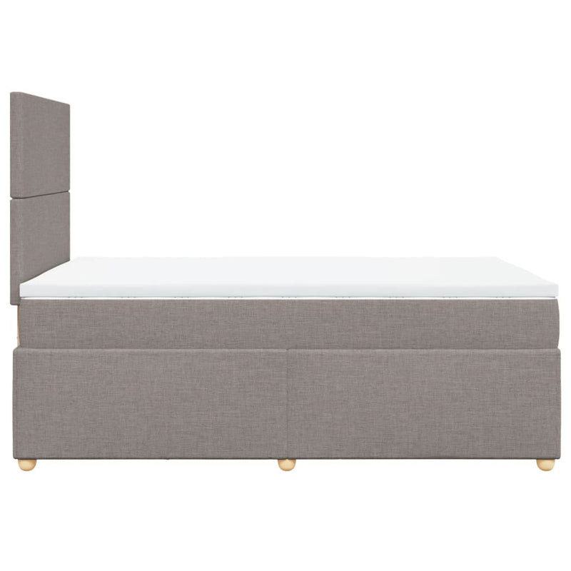 vidaXL tópszínű szövet rugós ágy matraccal 120 x 200 cm