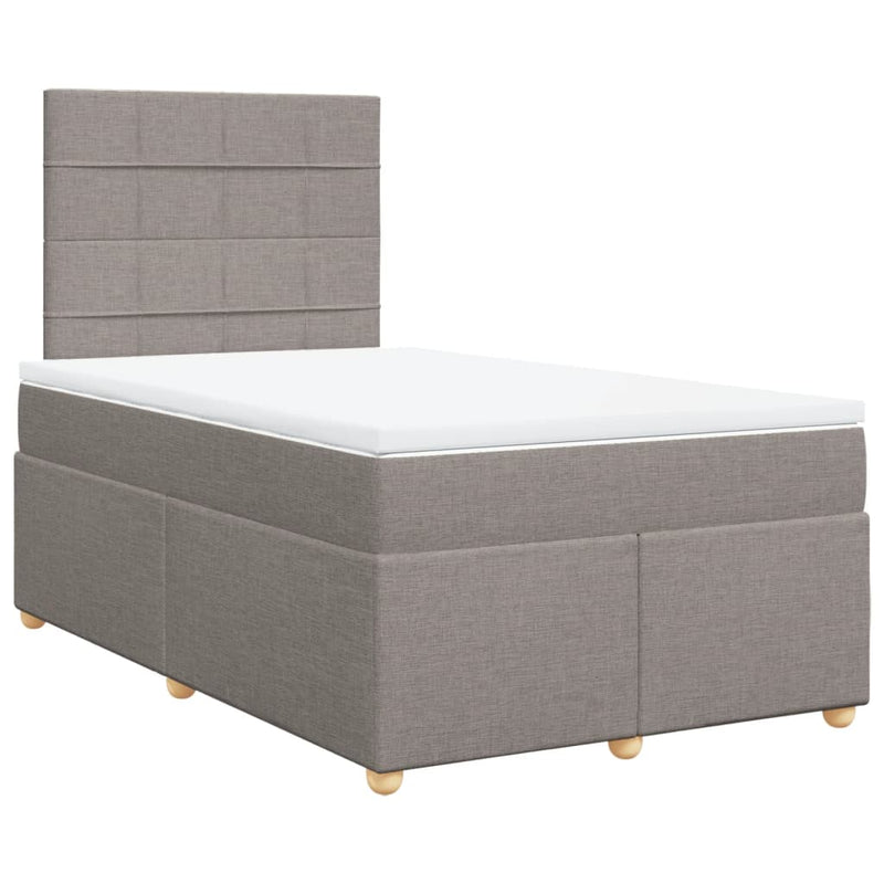 vidaXL tópszínű szövet rugós ágy matraccal 120 x 200 cm