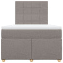 vidaXL tópszínű szövet rugós ágy matraccal 120 x 200 cm