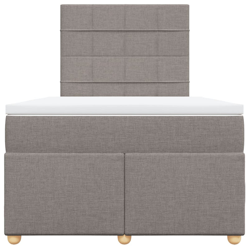 vidaXL tópszínű szövet rugós ágy matraccal 120 x 200 cm