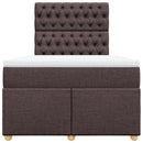 vidaXL sötétbarna szövet rugós ágy matraccal 120 x 200 cm