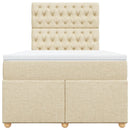 vidaXL krémszínű szövet rugós ágy matraccal 120 x 200 cm