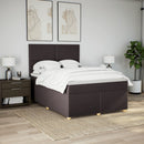 vidaXL sötétbarna szövet rugós ágy matraccal 140 x 190 cm