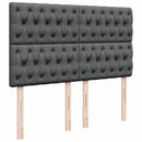 vidaXL sötétszürke szövet rugós ágy matraccal 140 x 190 cm