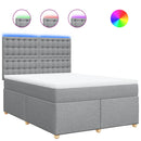 vidaXL világosszürke szövet rugós ágy matraccal 140 x 190 cm