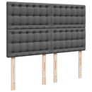vidaXL sötétszürke szövet rugós ágy matraccal 140 x 190 cm