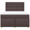 vidaXL sötétbarna szövet rugós ágy matraccal 140 x 190 cm