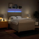 vidaXL krémszínű szövet rugós ágy matraccal 160 x 200 cm