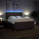 vidaXL sötétbarna szövet rugós ágy matraccal 180 x 200 cm